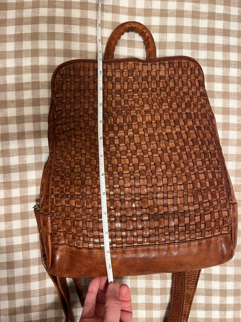 Vilenca Holland Leather Backpack in Cognac Brown - Picture 6 of 9